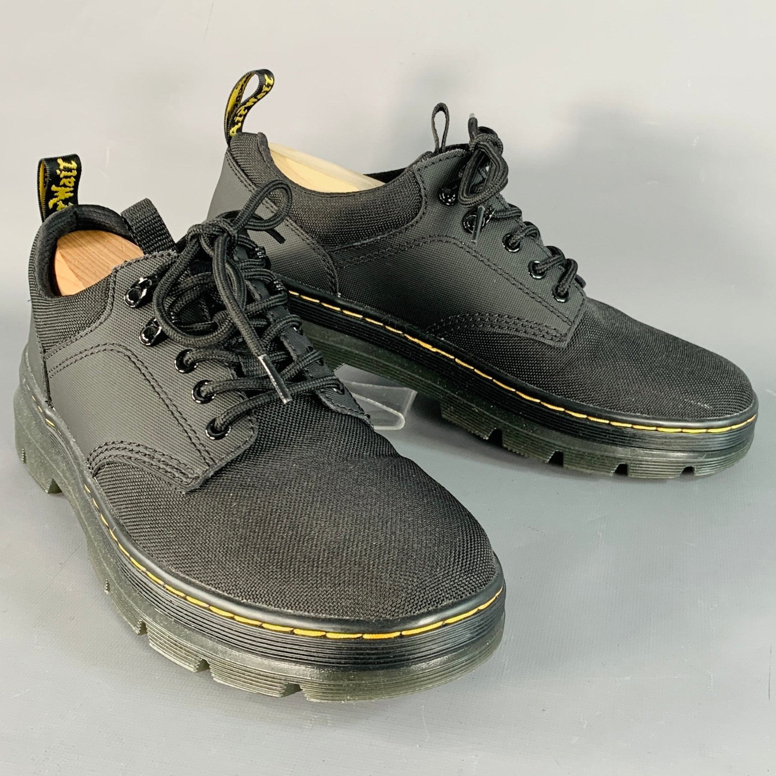 Dr. Martens Size 10 Reeder Black Nylon Chunky Sole Lace Up Shoes
